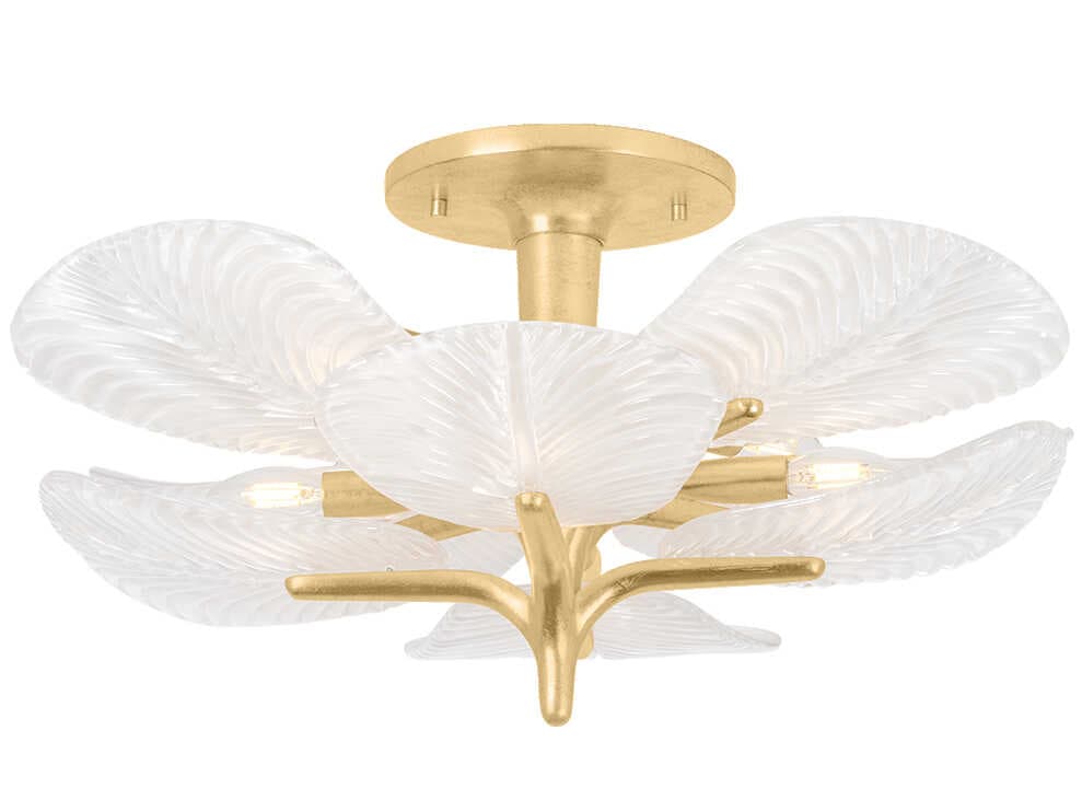 Corbett Lighting Kamal 8-Light Vintage Gold Leaf Semi Flush Mount