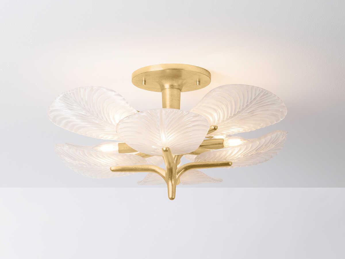 Corbett Lighting Kamal 8-Light Vintage Gold Leaf Semi Flush Mount