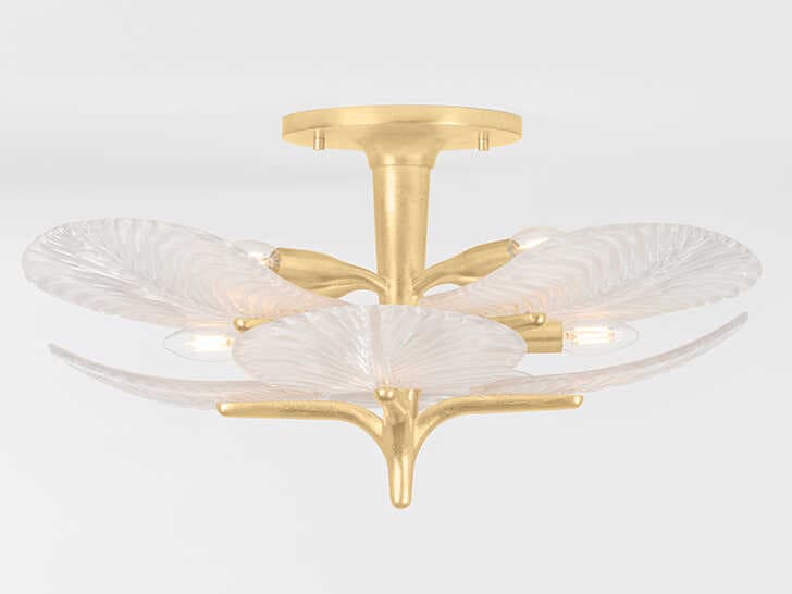 Corbett Lighting Kamal 8-Light Vintage Gold Leaf Semi Flush Mount