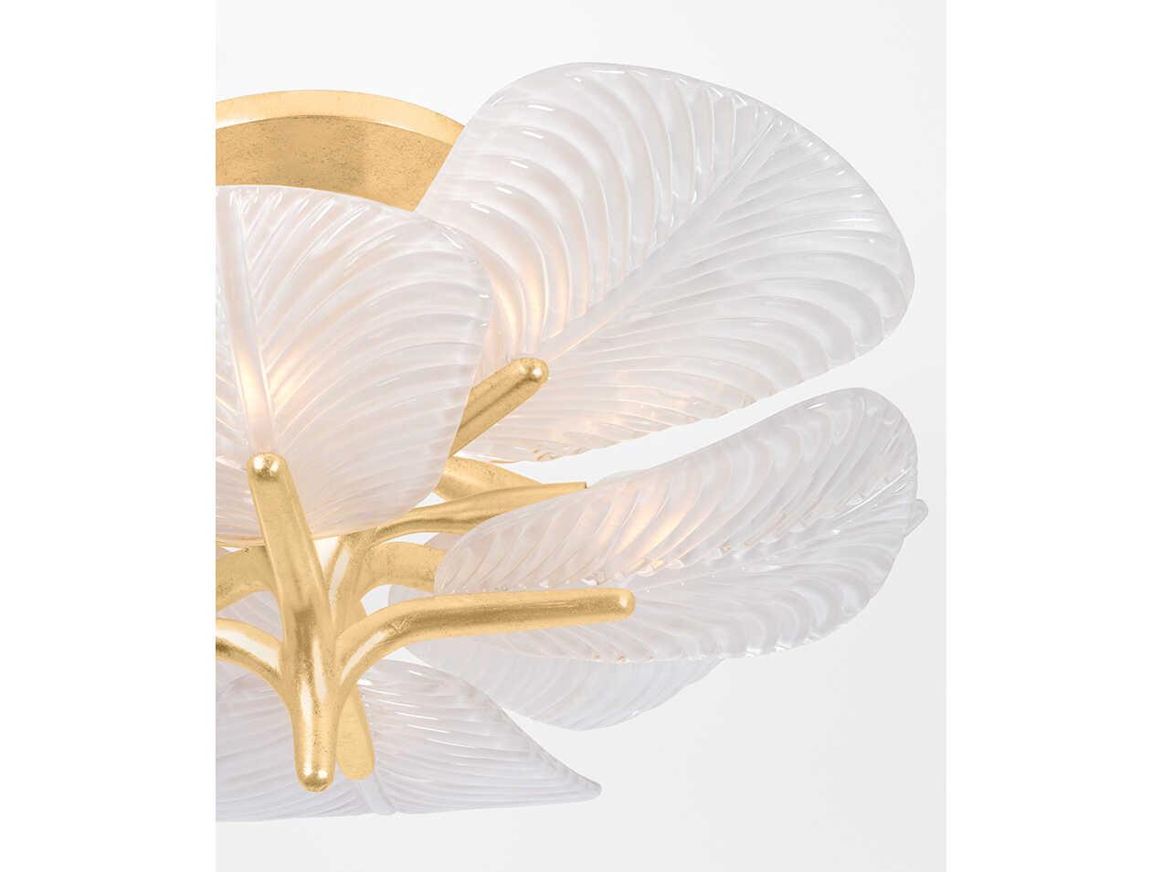 Corbett Lighting Kamal 8-Light Vintage Gold Leaf Semi Flush Mount