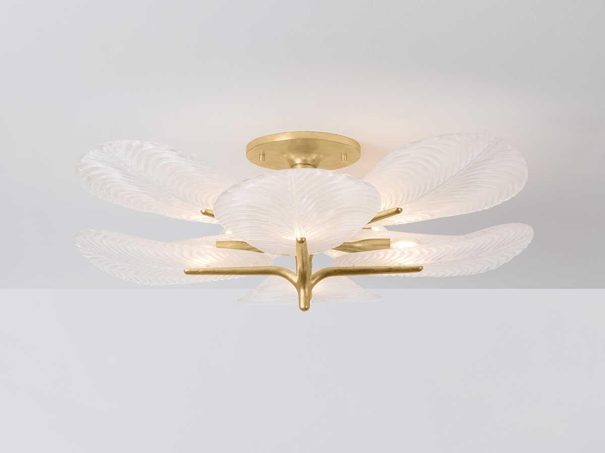 Corbett Lighting Kamal 8-Light Vintage Gold Leaf Semi Flush Mount