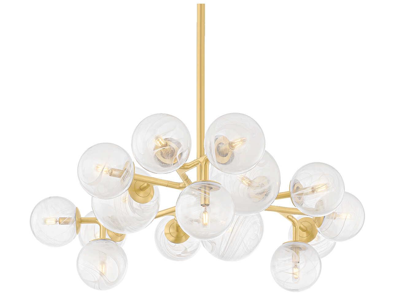 Corbett Lighting Glasgow 15-Light Vintage Polished Brass Globe Chandelier