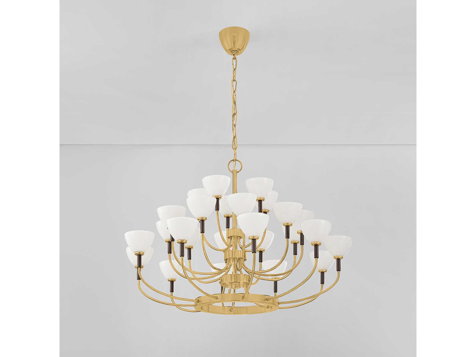 Corbett Lighting Brahma 25-Light Vintage Polished Brass Bronze Tiered Chandelier