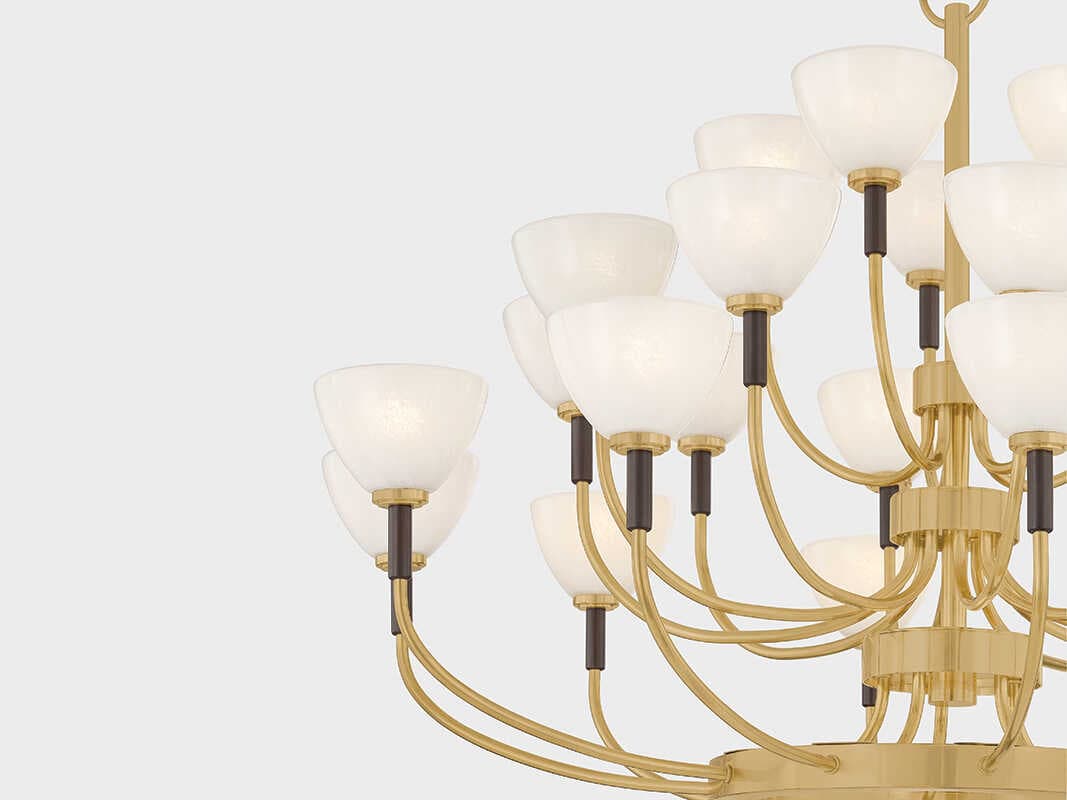 Corbett Lighting Brahma 25-Light Vintage Polished Brass Bronze Tiered Chandelier