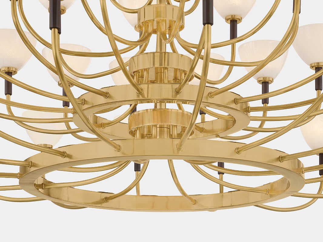 Corbett Lighting Brahma 44-Light Vintage Polished Brass Bronze Tiered Chandelier