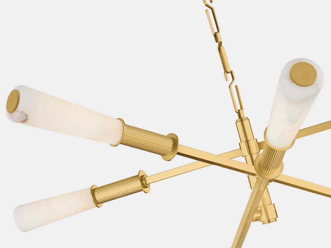 Corbett Lighting Dashiell 6-Light Vintage Polished Brass Linear Sputnik Chandelier