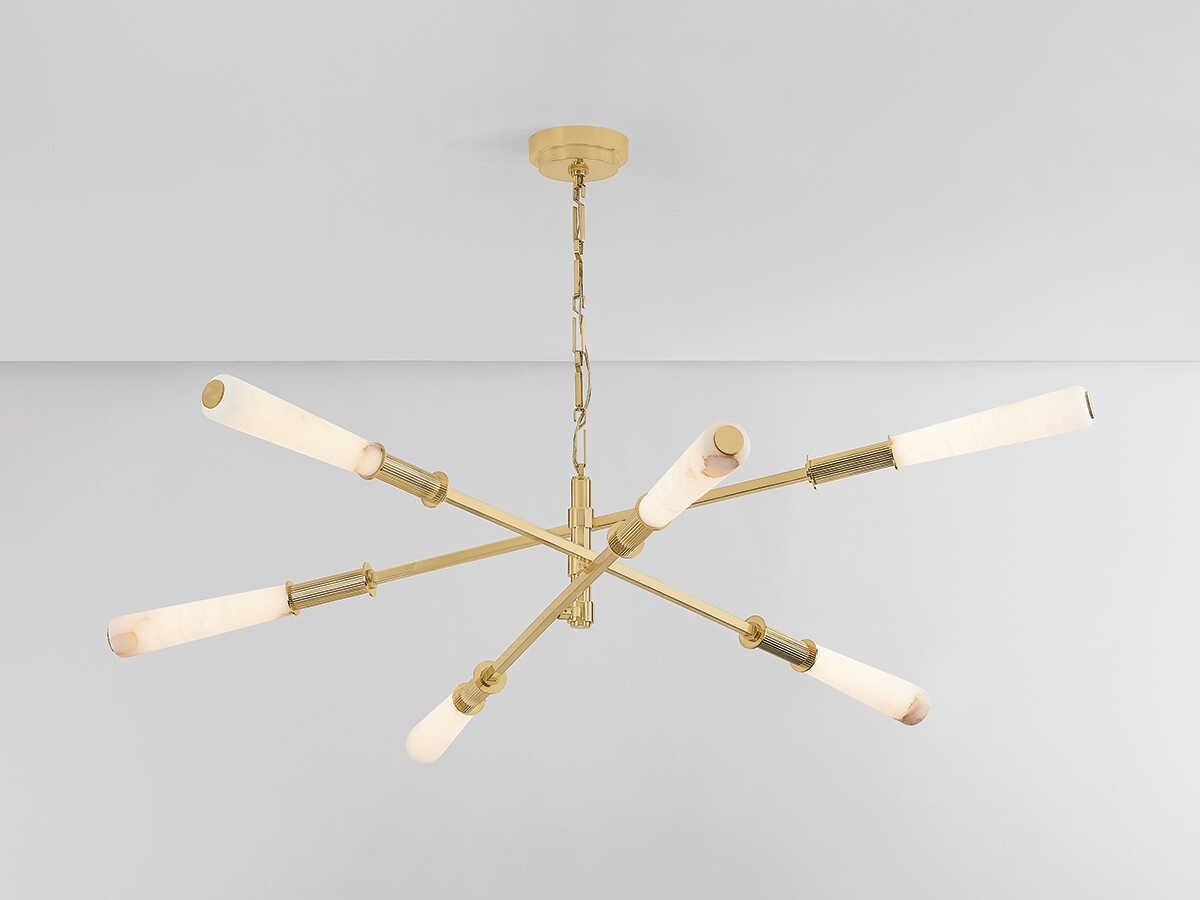 Corbett Lighting Dashiell 6-Light Vintage Polished Brass Linear Sputnik Chandelier