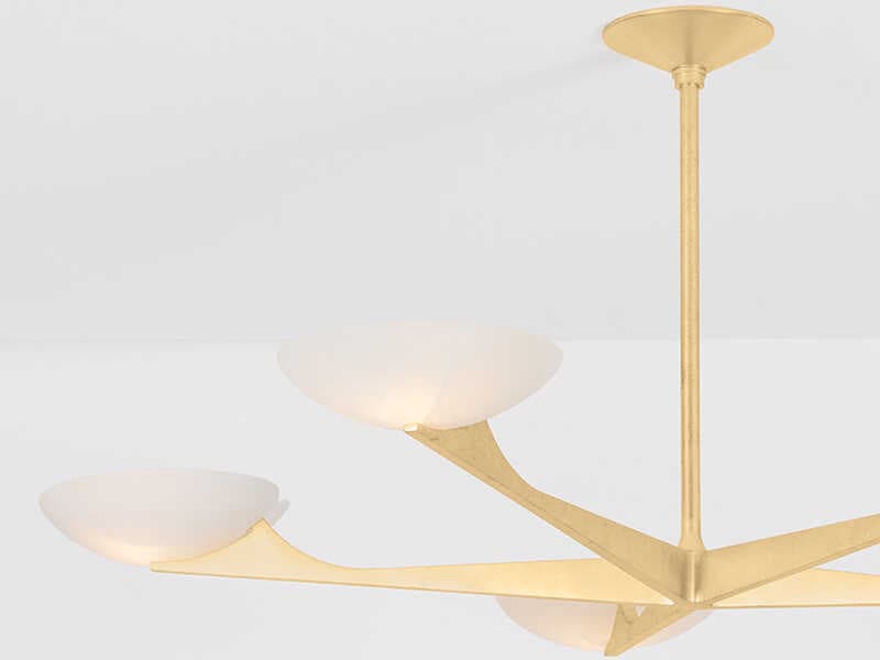 Corbett Lighting Malachite 5-Light Vintage Gold Leaf Chandelier