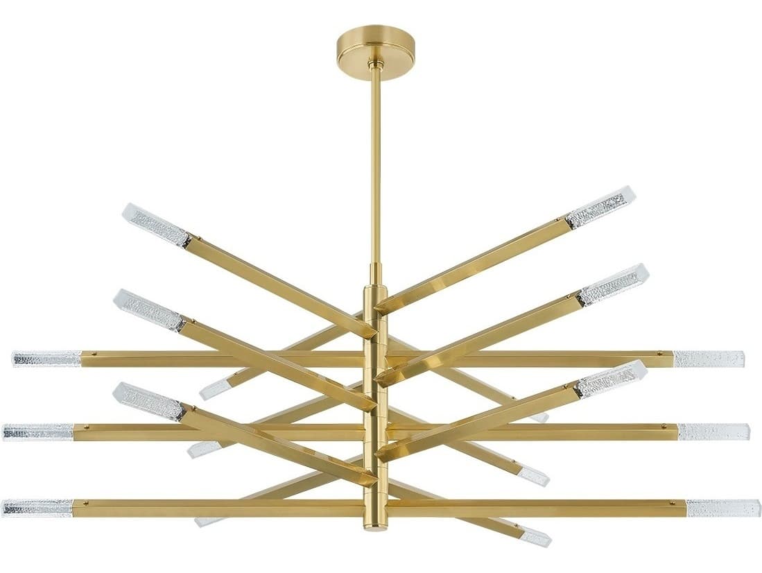 Corbett Lighting Strasbourg 18-Light Vintage Brass Linear Sputnik Chandelier
