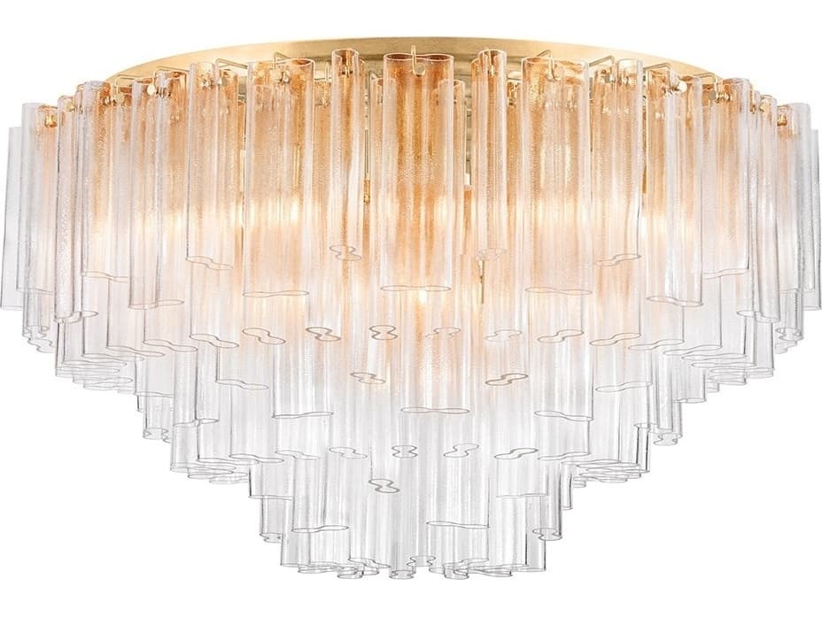 Corbett Lighting Varenna 39-Light Vintage Gold Leaf Flush Mount