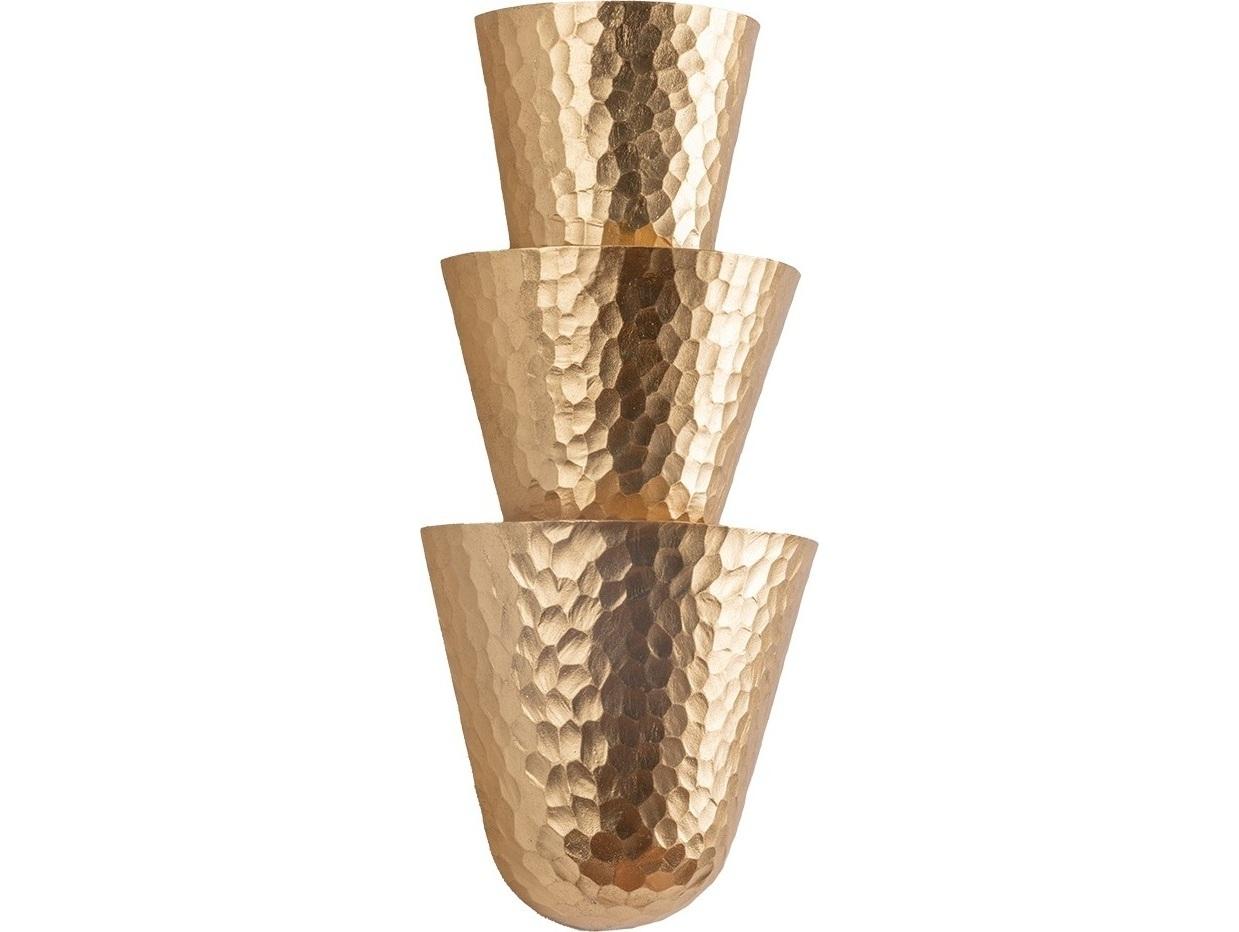 Corbett Lighting Bucharest 3-Light Vintage Gold Leaf Wall Sconce