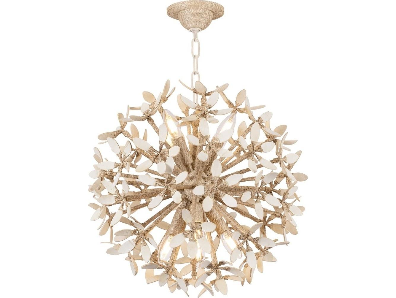 Corbett Lighting Corfu 8-Light Ivory Coco Off White Globe Sputnik Chandelier