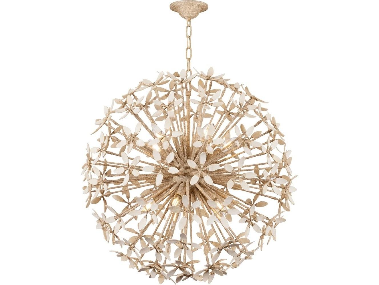 Corbett Lighting Corfu 10-Light Ivory Coco Off White Globe Sputnik Chandelier
