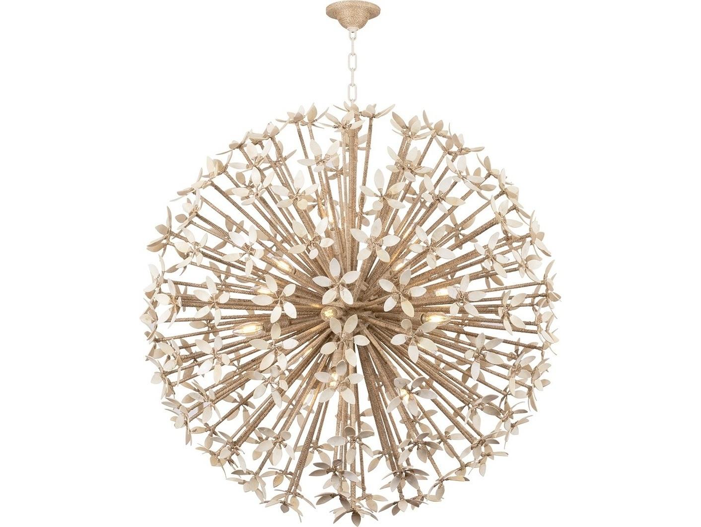 Corbett Lighting Corfu 16-Light Ivory Coco Off White Globe Sputnik Chandelier