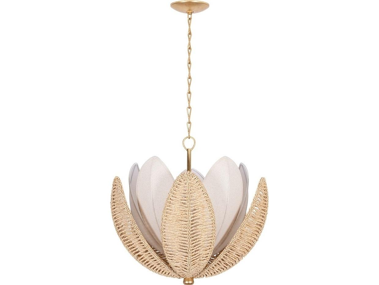 Corbett Lighting Costa Brava 5-Light Vintage Gold Leaf Bowl Chandelier