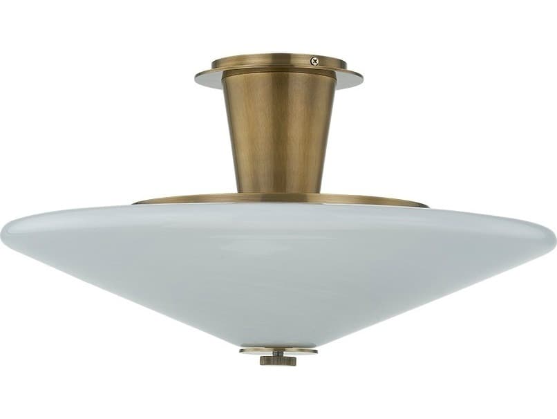 Corbett Lighting Cologne 1-Light Vintage Brass Flush Mount