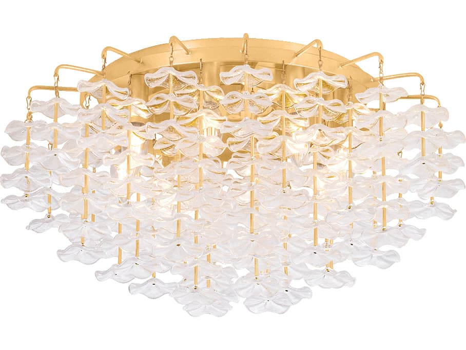 Corbett Lighting Alsace 8-Light Vintage Gold Leaf Flush Mount