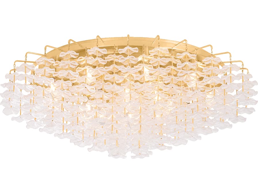 Corbett Lighting Alsace 17-Light Vintage Gold Leaf Flush Mount