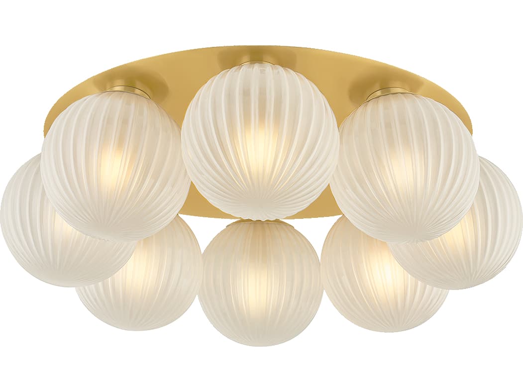 Corbett Lighting Vernazza 8-Light Vintage Polished Brass Flush Mount