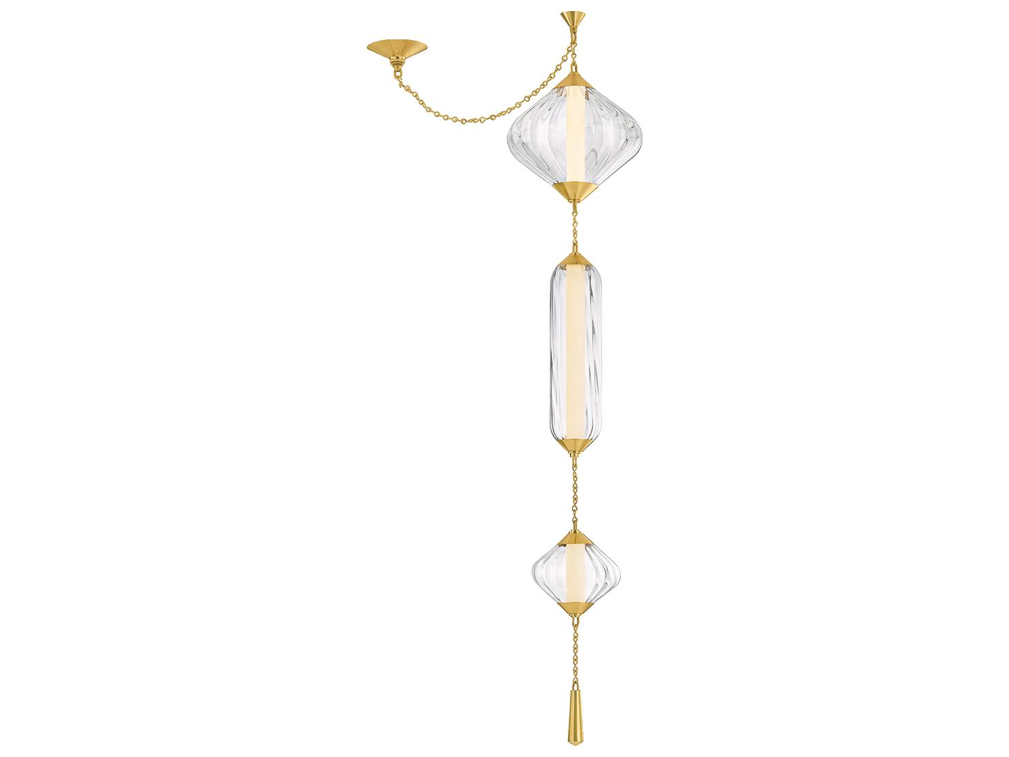 Corbett Lighting Fiorello 3-Light Vintage Polished Brass Mini Pendant