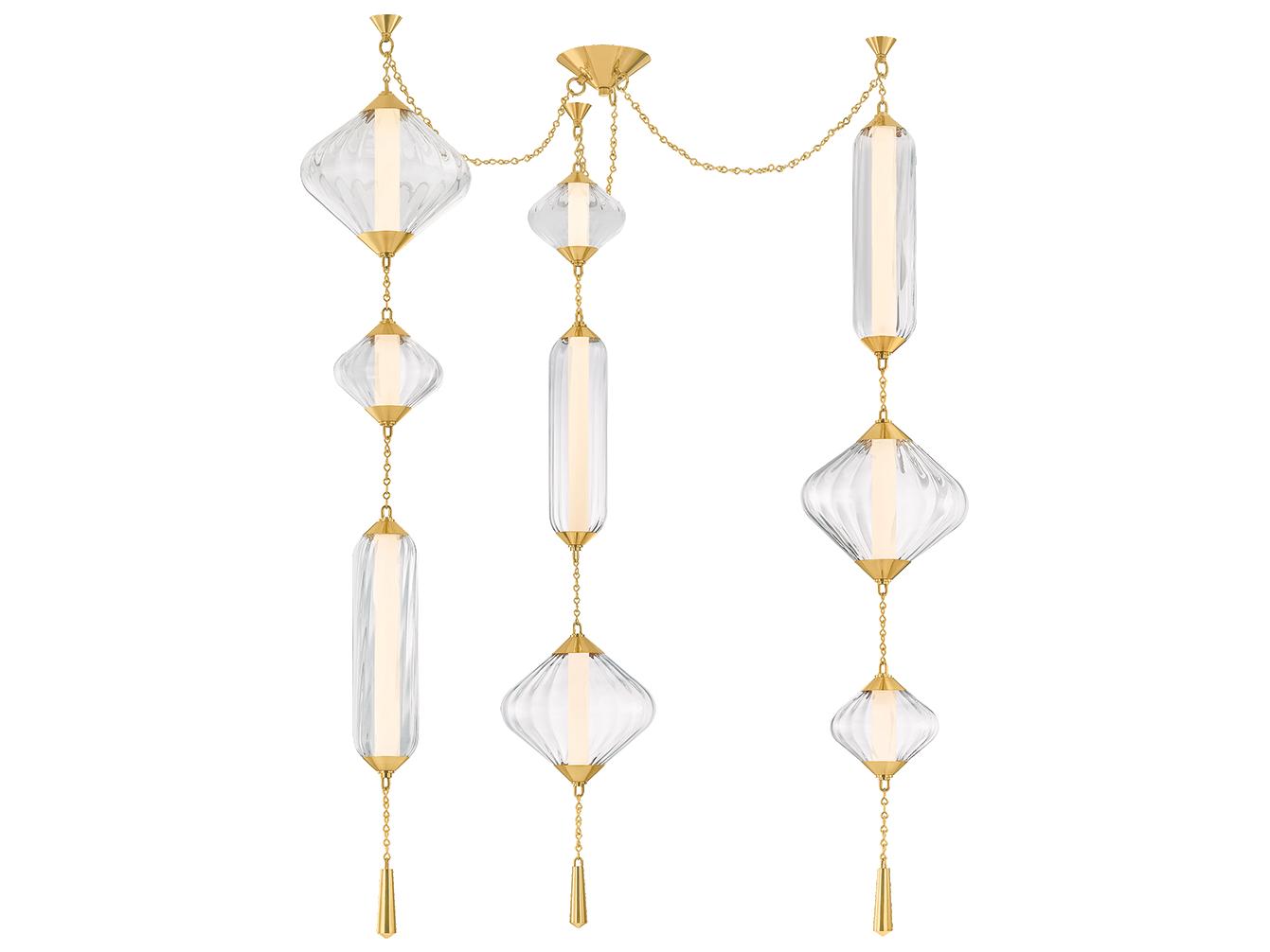 Corbett Lighting Fiorello 9-Light Vintage Polished Brass Pendant