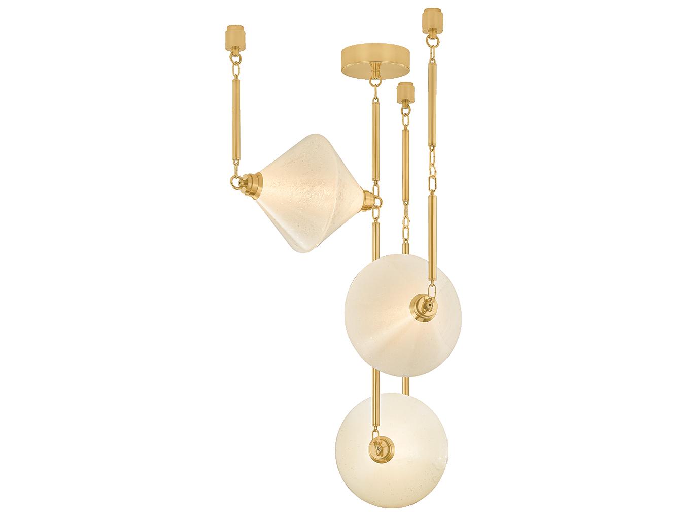 Corbett Lighting Solara 3-Light Vintage Polished Brass Pendant