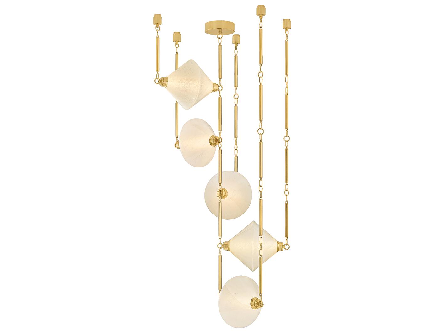 Corbett Lighting Solara 5-Light Vintage Polished Brass Pendant