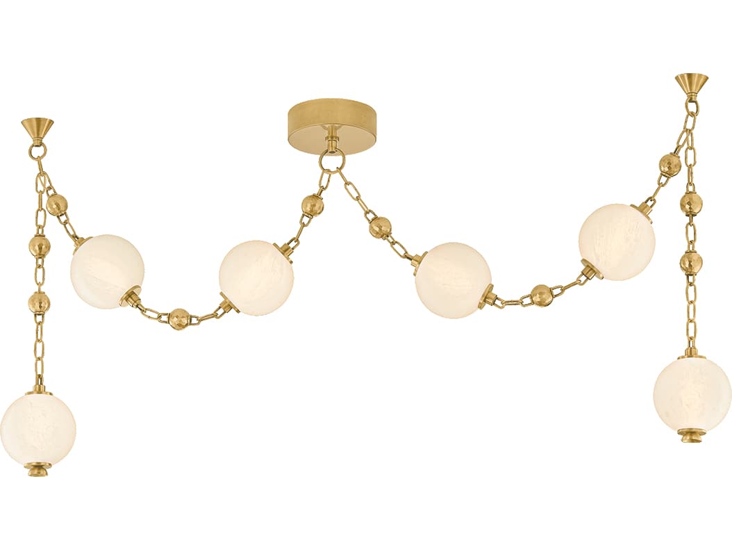 Corbett Lighting Corda 6-Light Vintage Brass Linear Island Pendant
