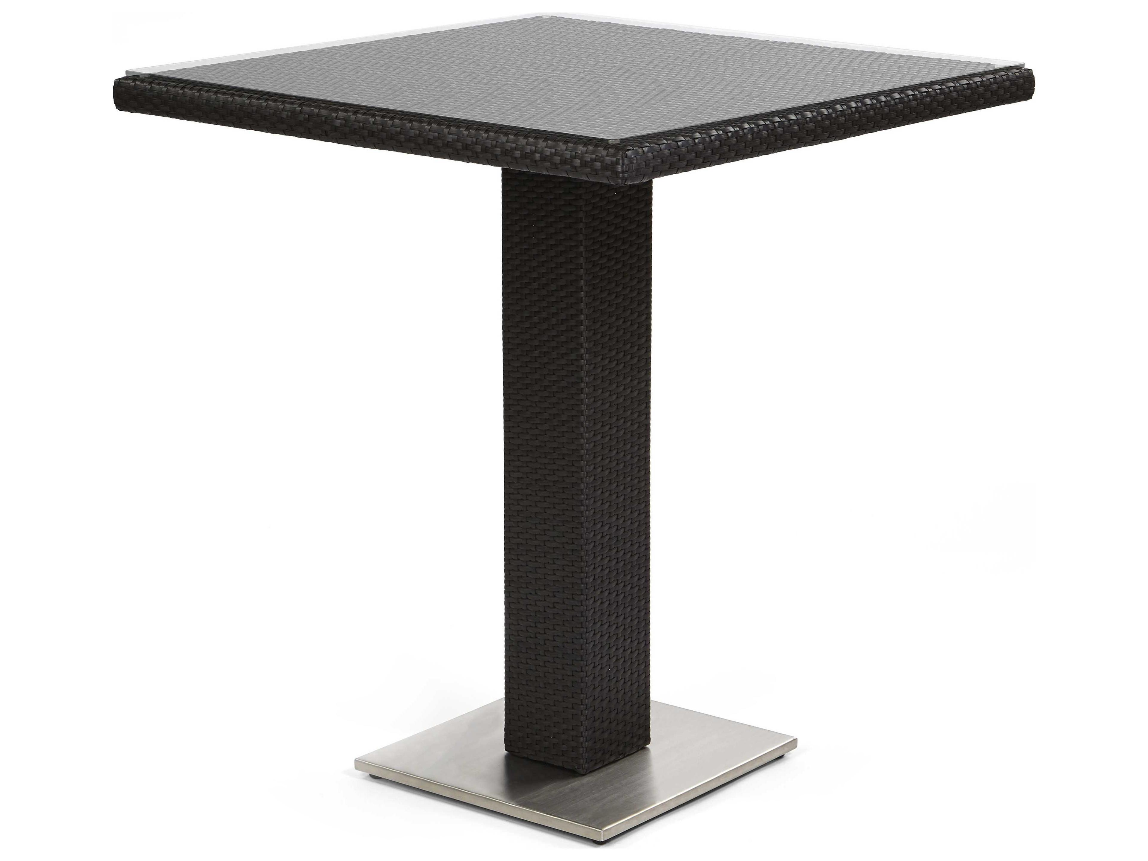 Caluco Dijon Wicker Majestic Black Square Outdoor Patio Bar Table