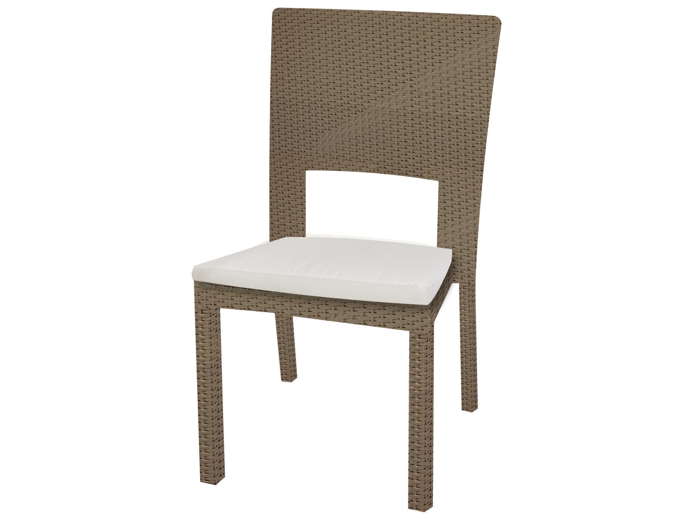Caluco 10 Tierra Wicker Mocaccino Outdoor Patio Dining Side Chair