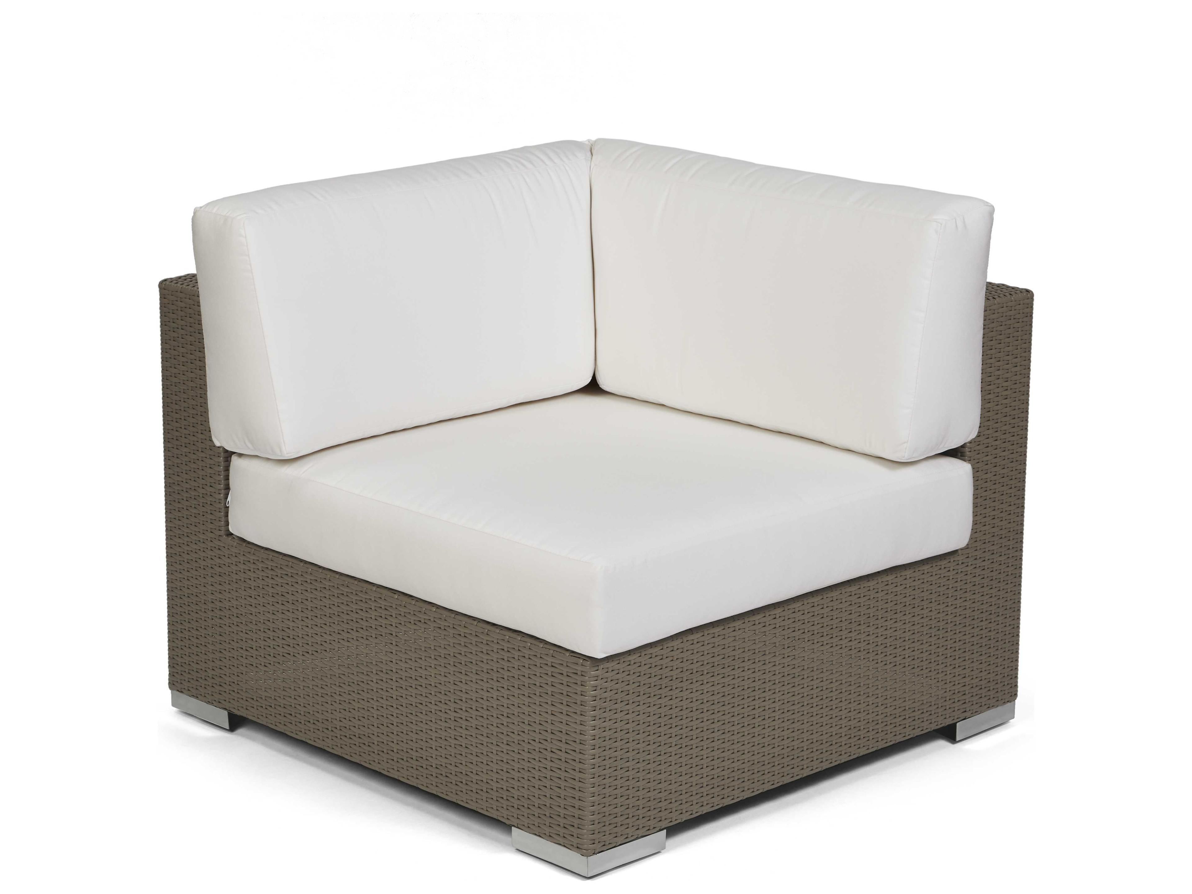 Caluco 10 Tierra Wicker Mocaccino Corner Patio Lounge Chair