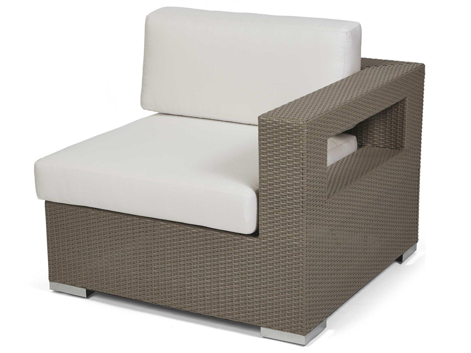 Caluco 10 Tierra Wicker Mocaccino Left Arm Outdoor Lounge Chair