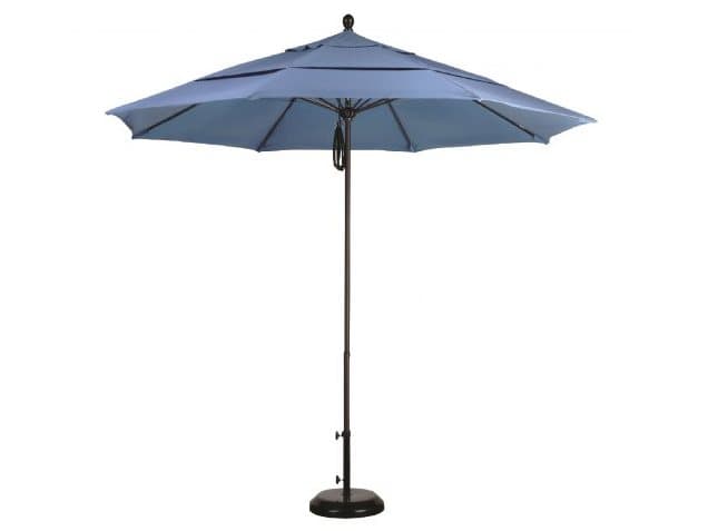 Caluco Commercial Aluminum 11 Foot Round Pulley Lift Patio Umbrella