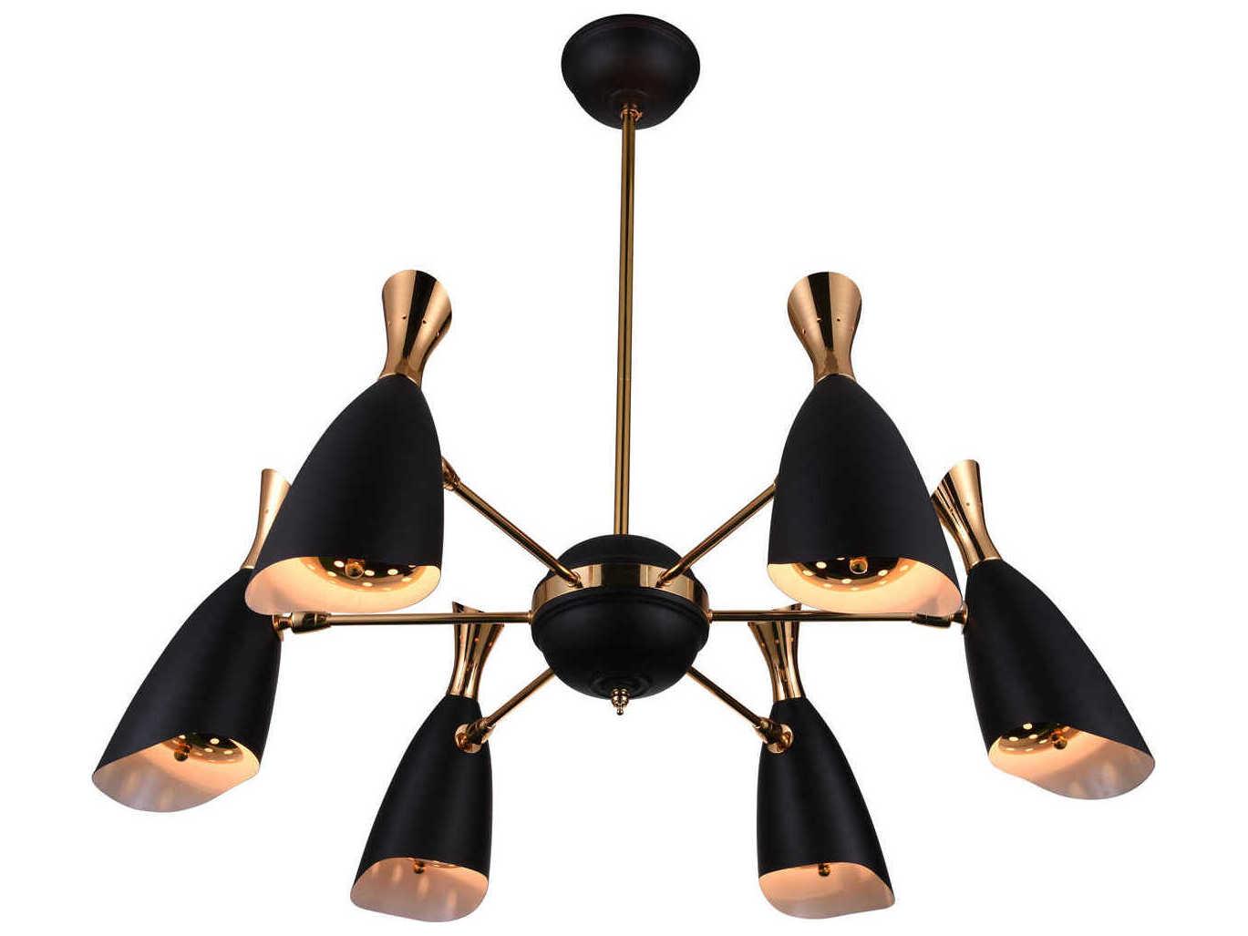 CWI Lighting Rolin 18-Light Matte Black Satin Gold Chandelier