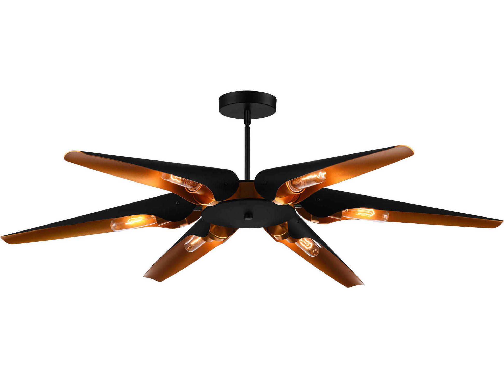 CWI Lighting Amar 6-Light Matte Black Chandelier