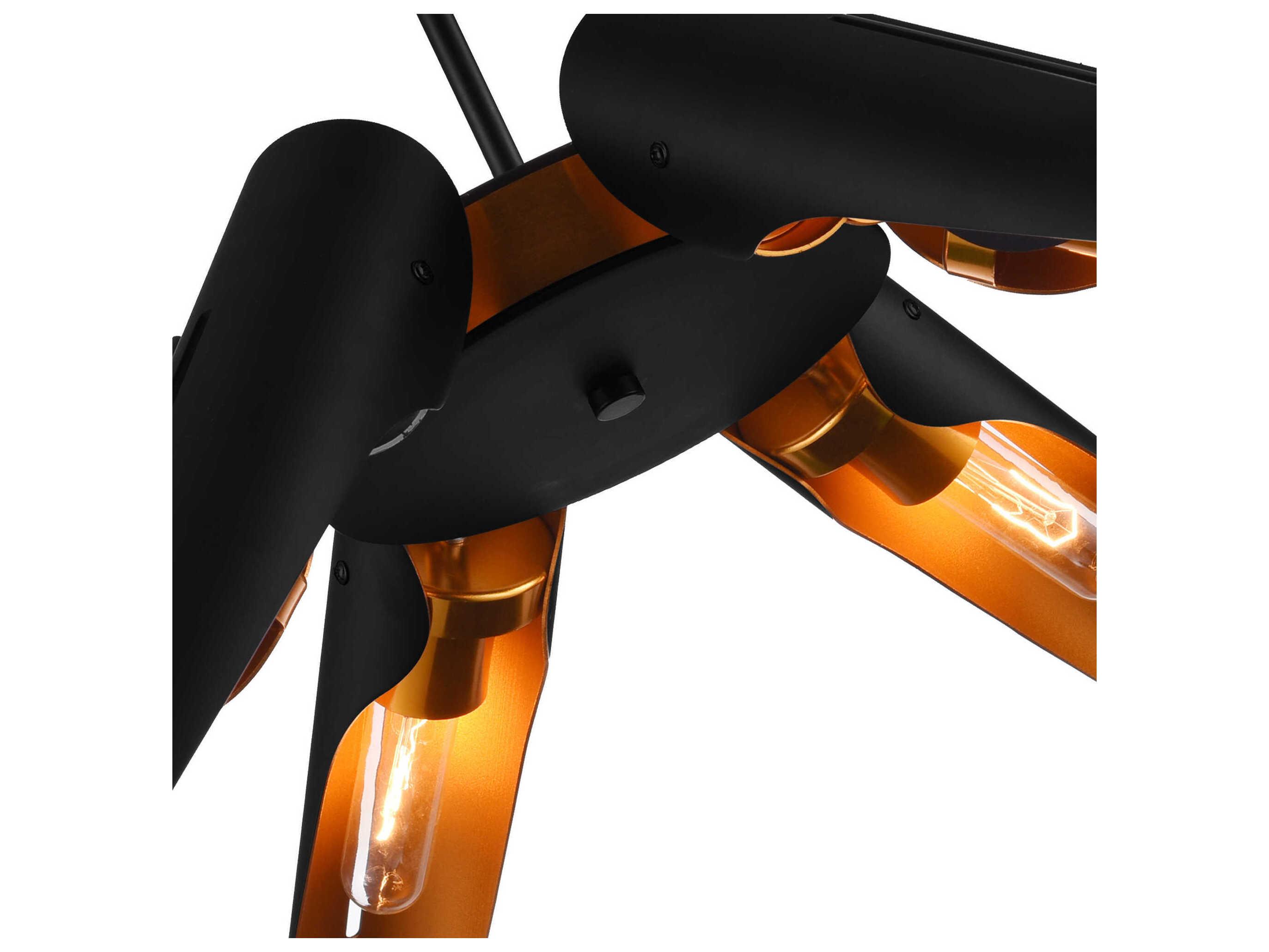 CWI Lighting Amar 6-Light Matte Black Chandelier