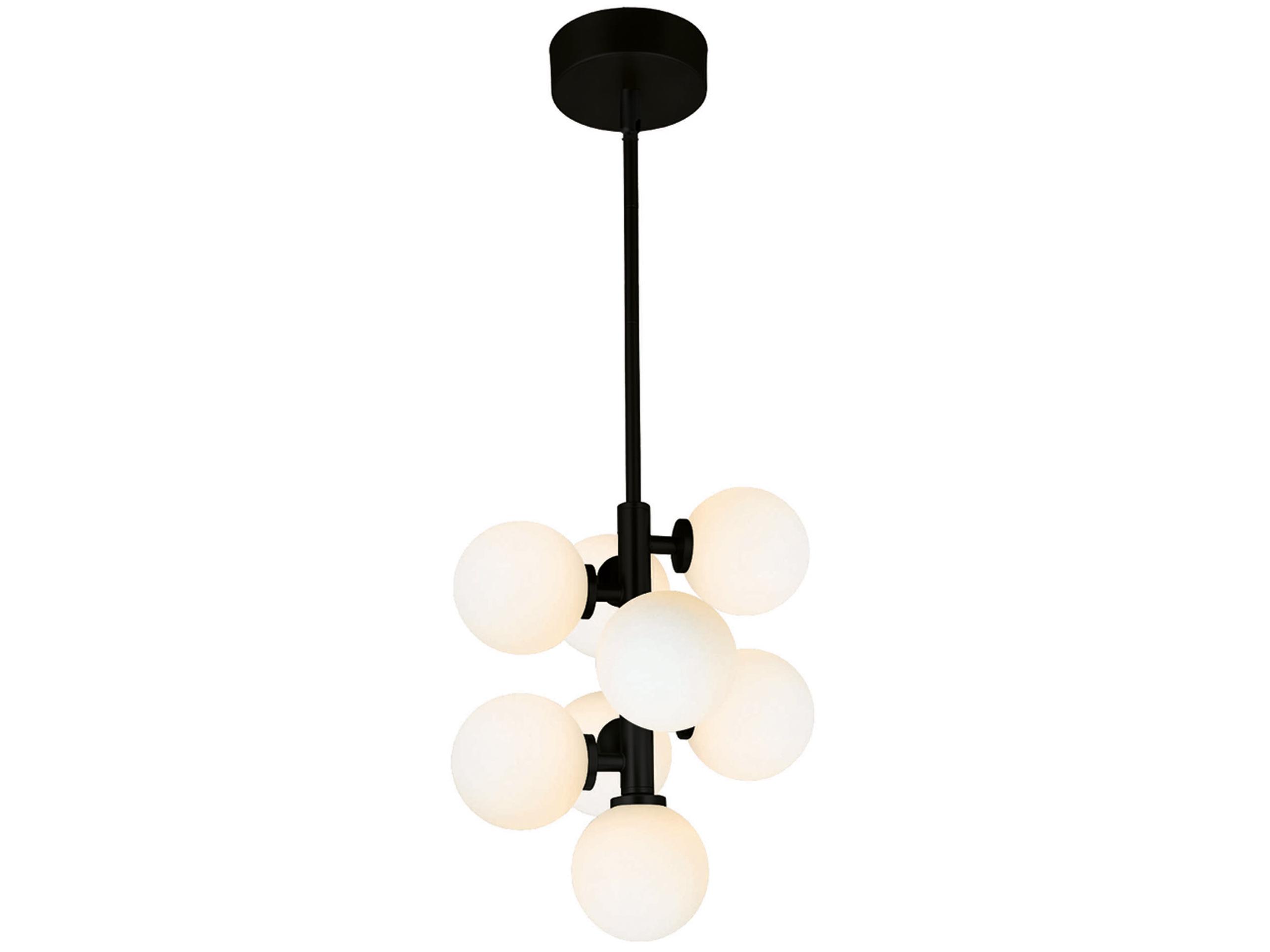 CWI Lighting Arya 8-Light Black Globe Mini Pendant