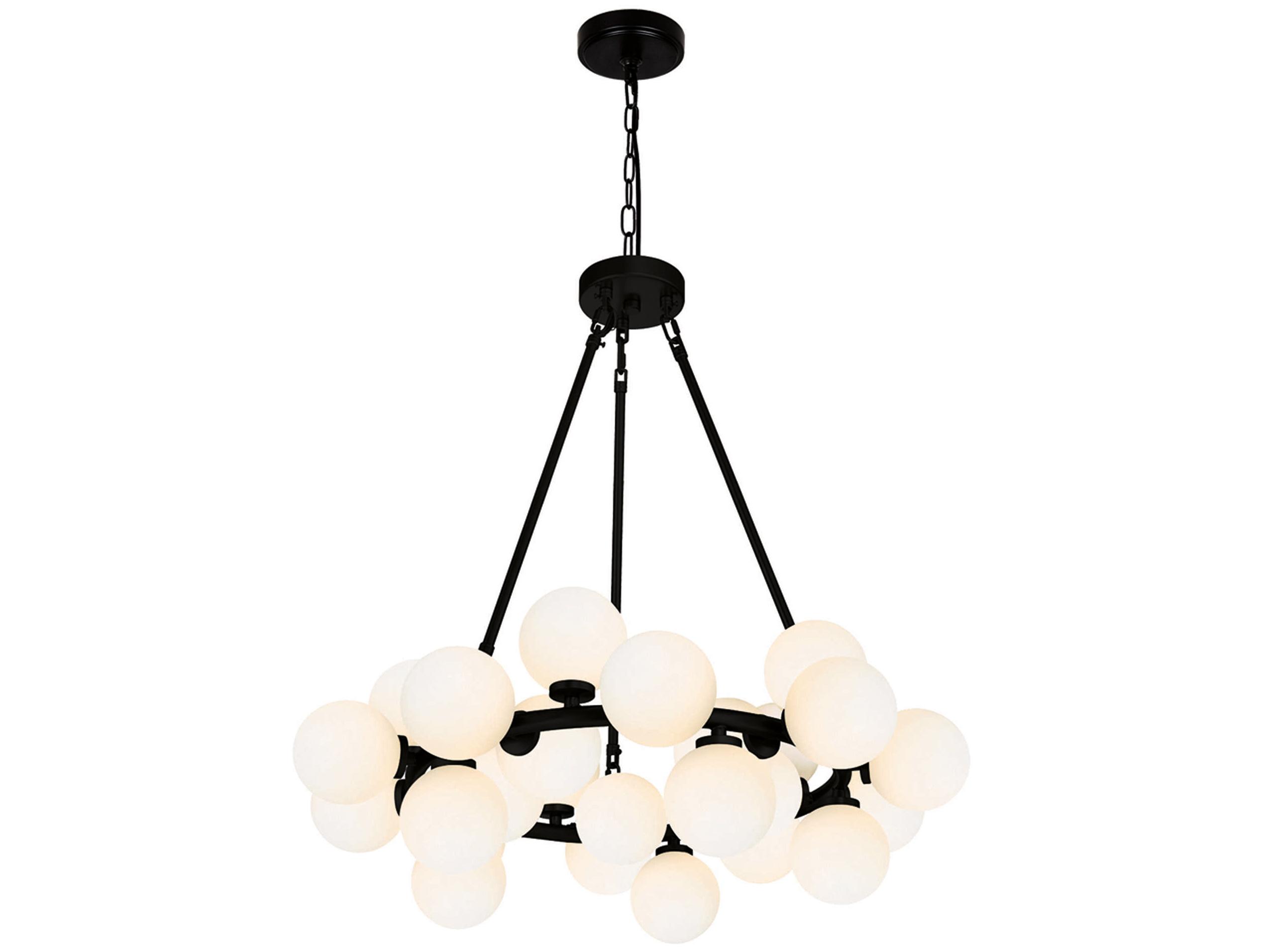 CWI Lighting Arya 25-Light Black Globe Chandelier