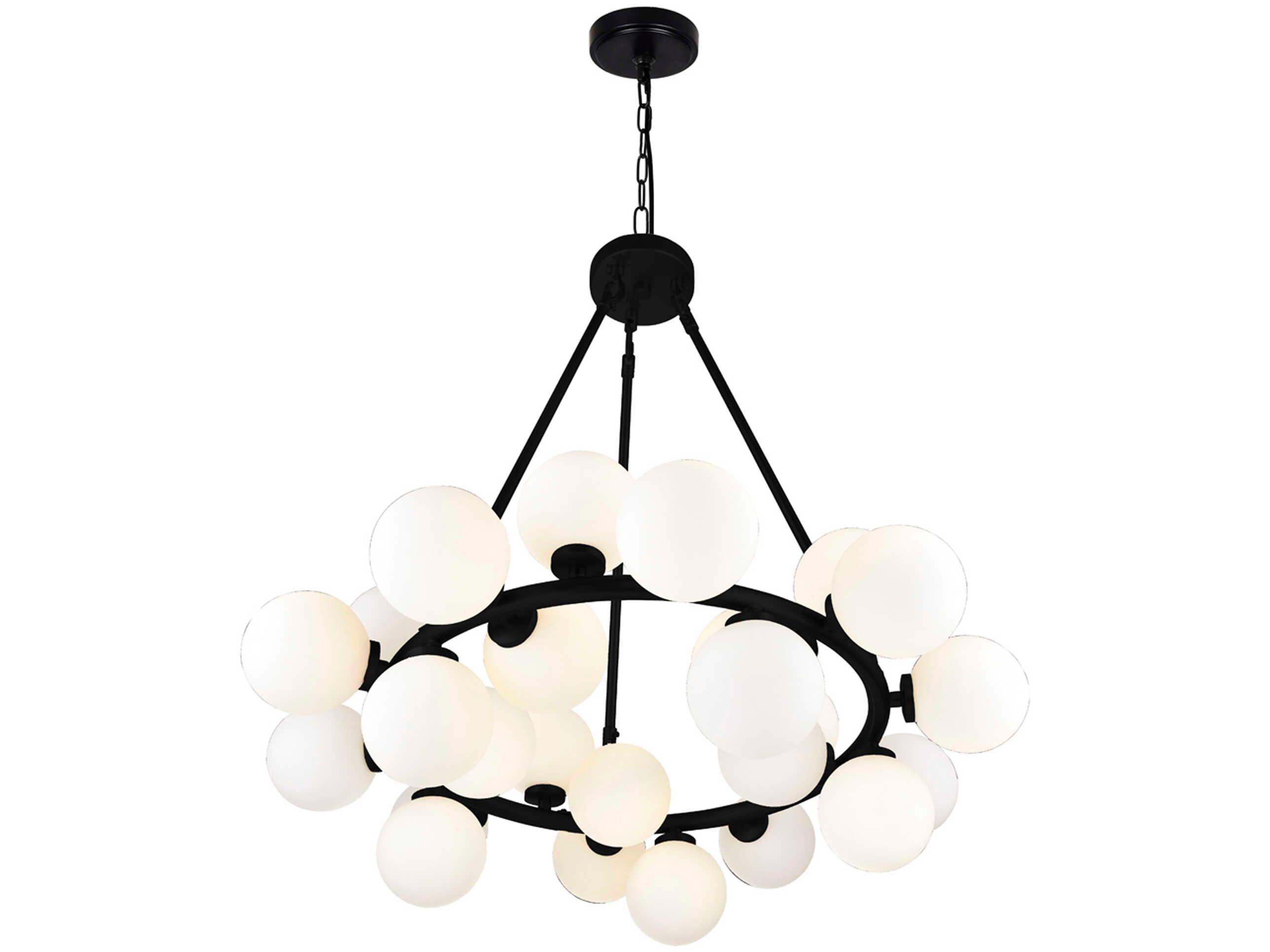 CWI Lighting Arya 25-Light Black Globe Chandelier