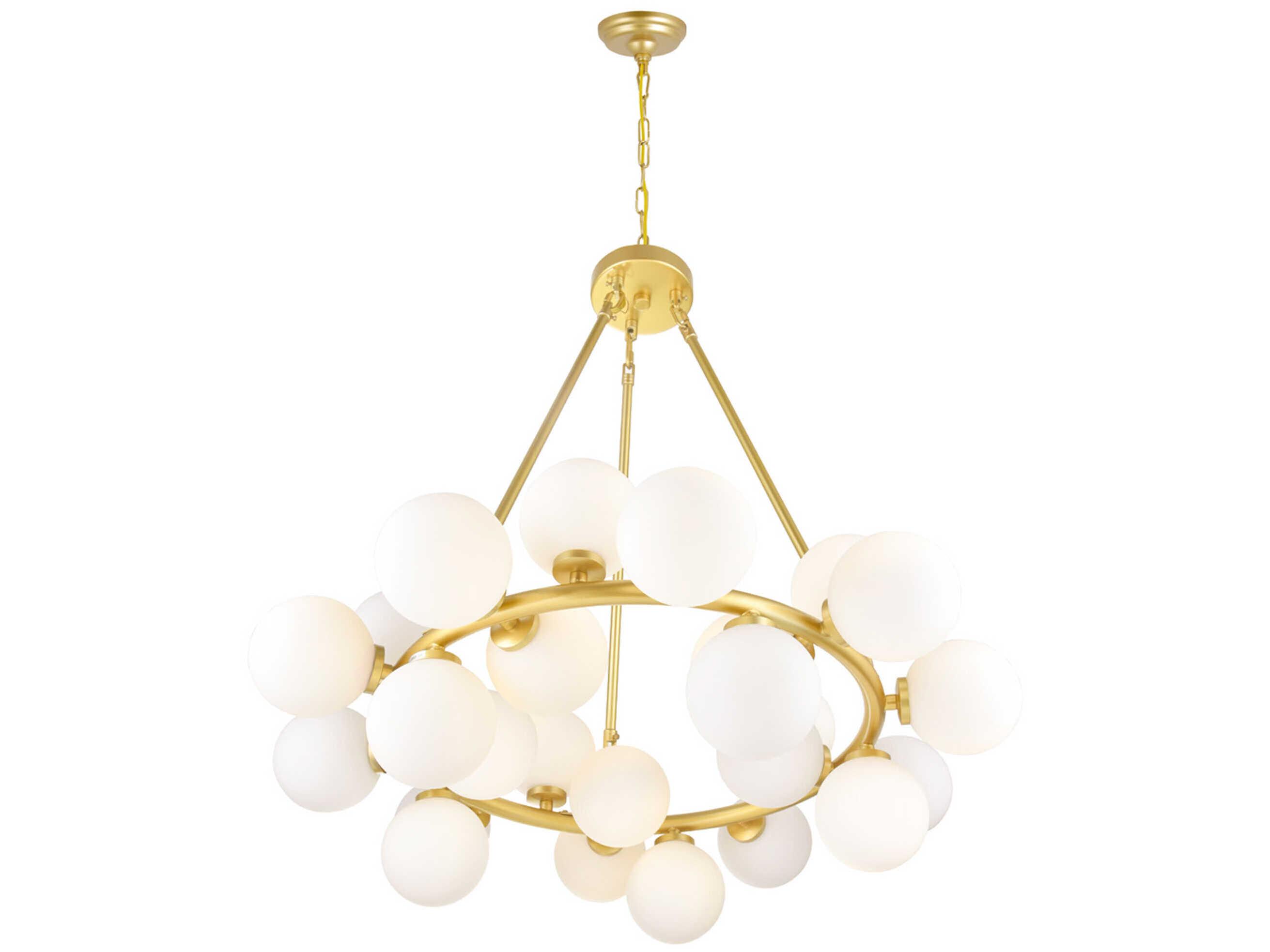 CWI Lighting Arya 25-Light Satin Gold Globe Chandelier