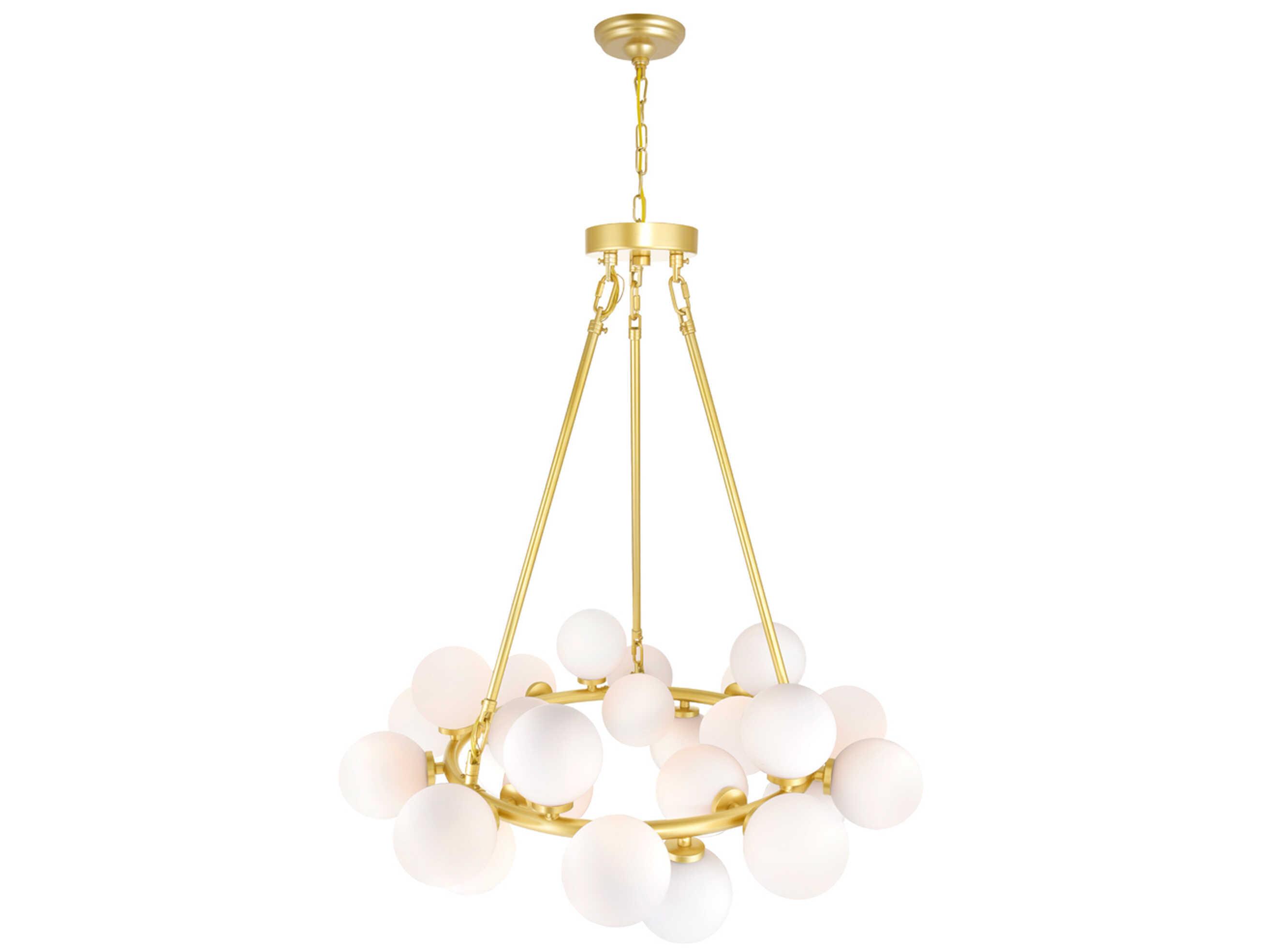 CWI Lighting Arya 25-Light Satin Gold Globe Chandelier