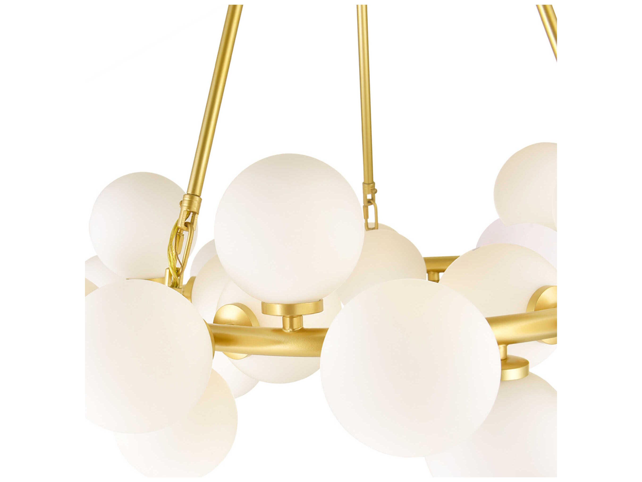 CWI Lighting Arya 25-Light Satin Gold Globe Chandelier
