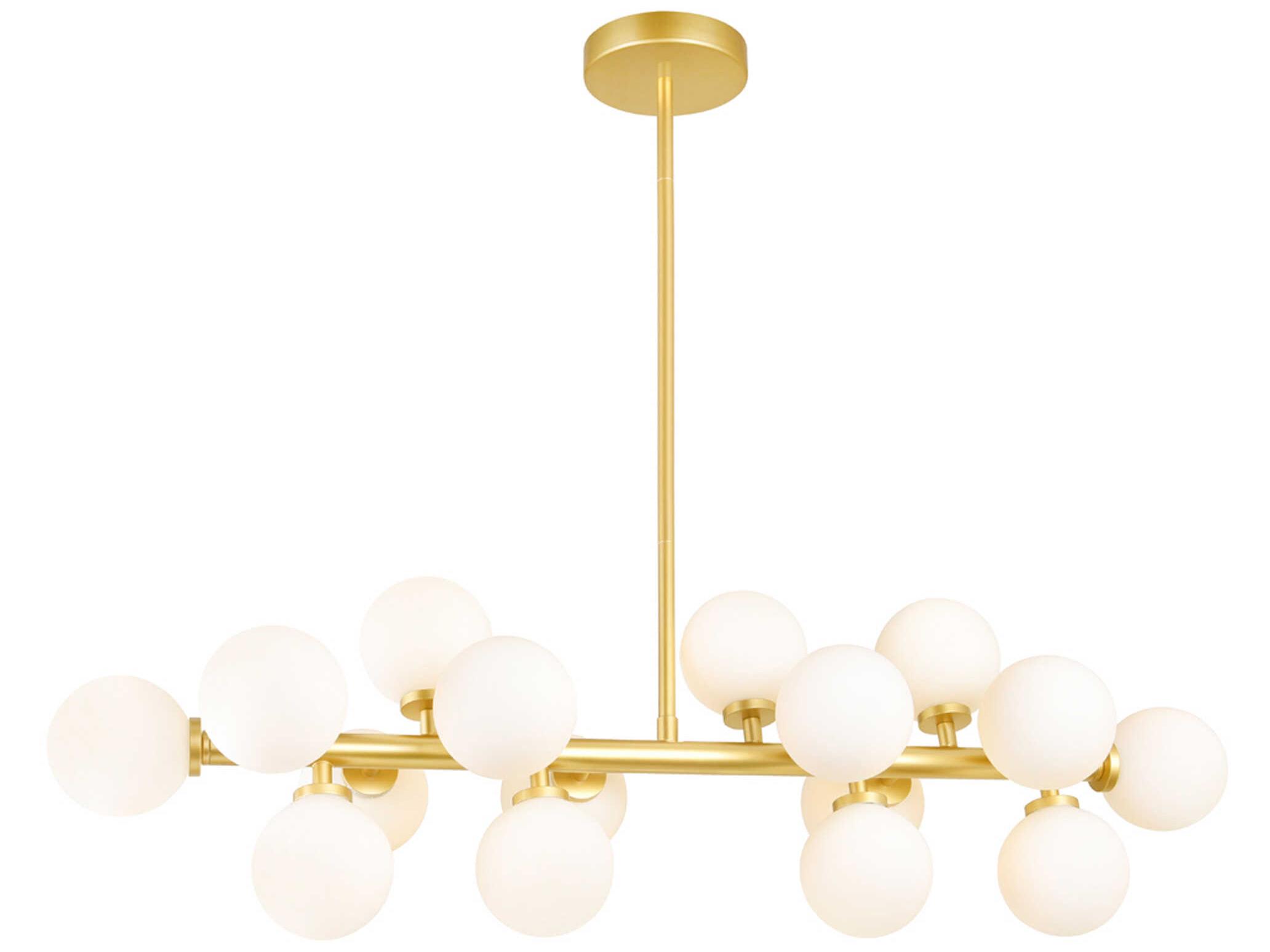CWI Lighting Arya 16-Light Satin Gold Globe Island Pendant