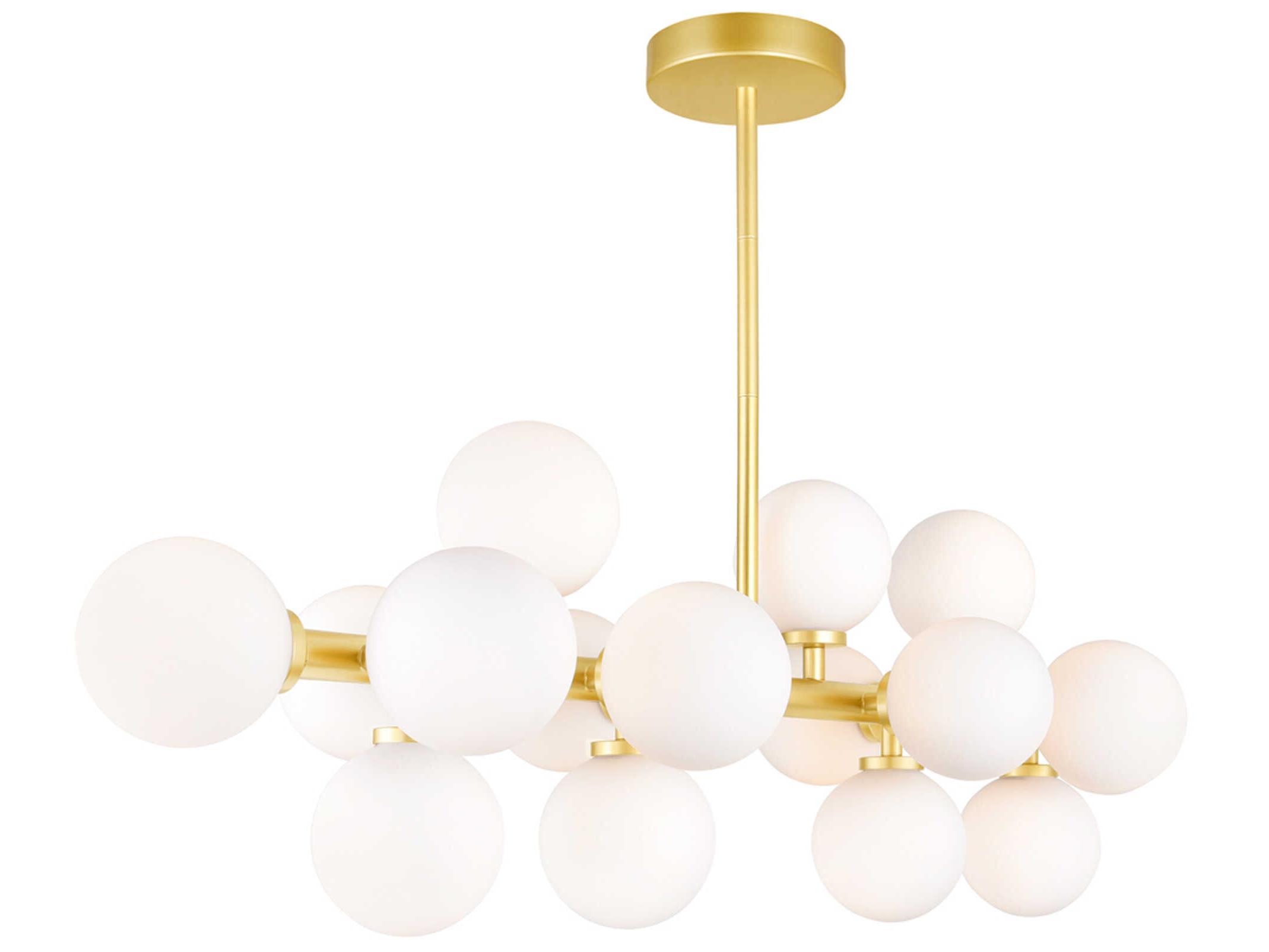 CWI Lighting Arya 16-Light Satin Gold Globe Island Pendant