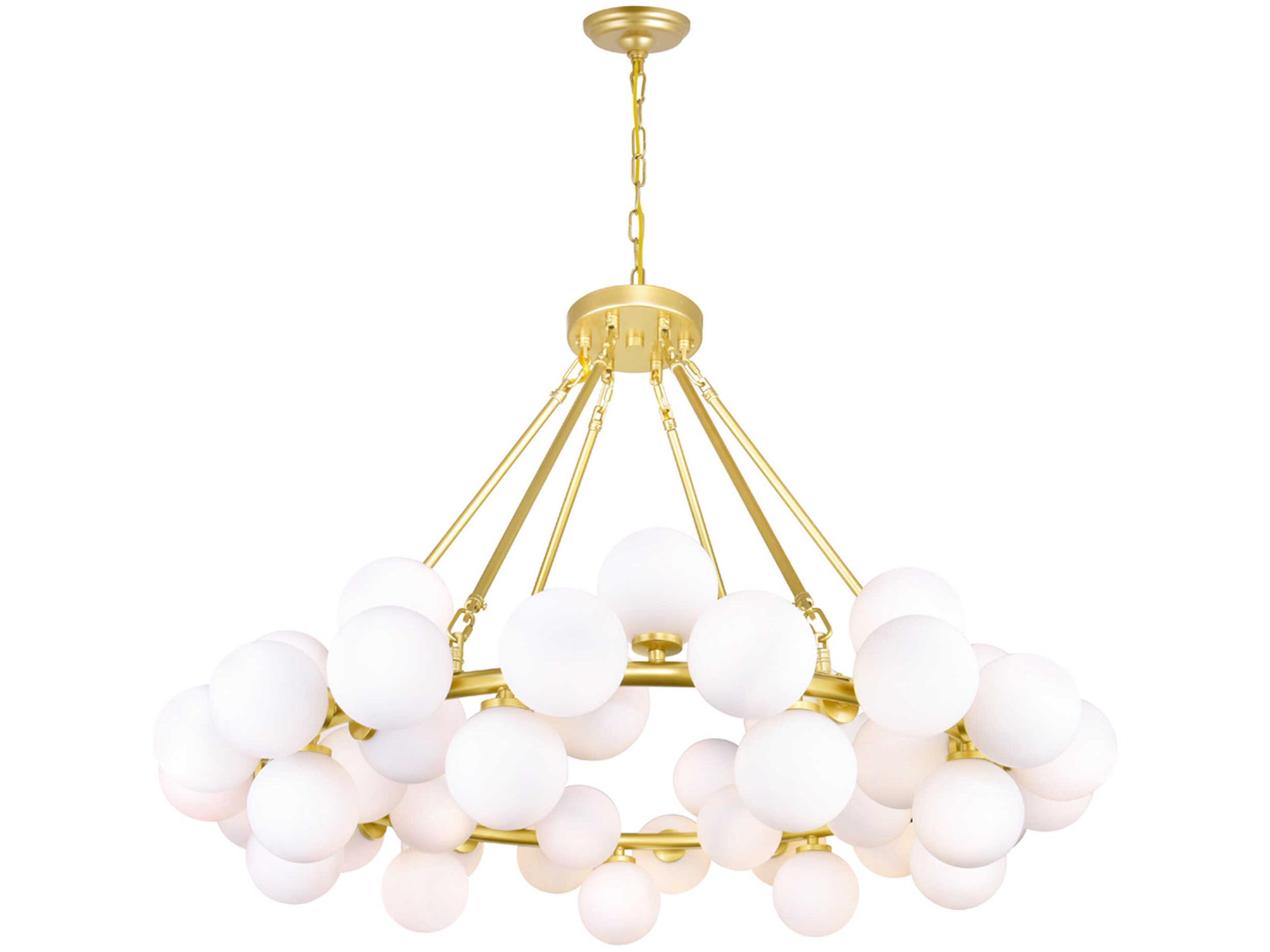 CWI Lighting Arya 45-Light Satin Gold Globe Chandelier