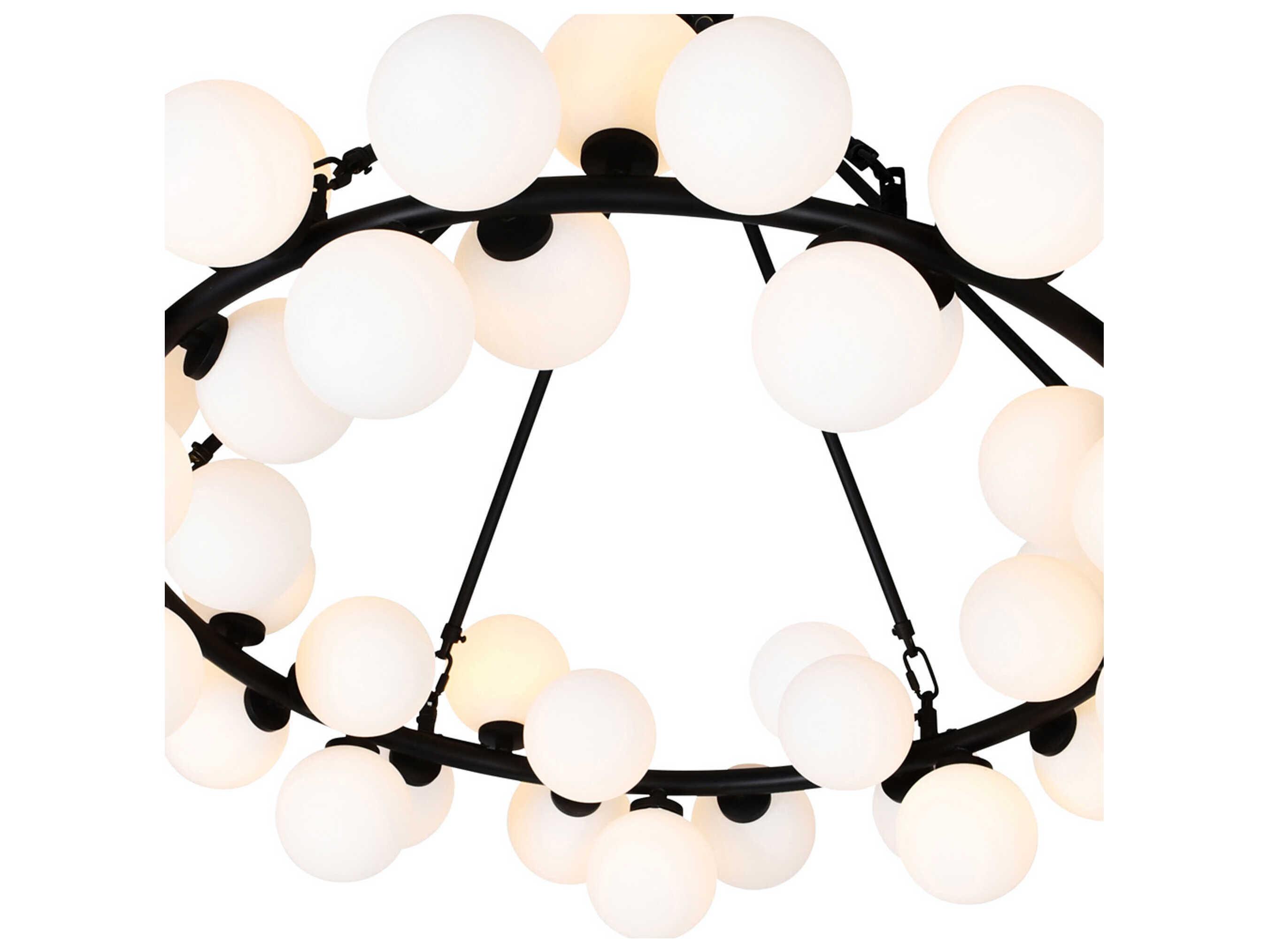 CWI Lighting Arya 70-Light Black Globe Chandelier