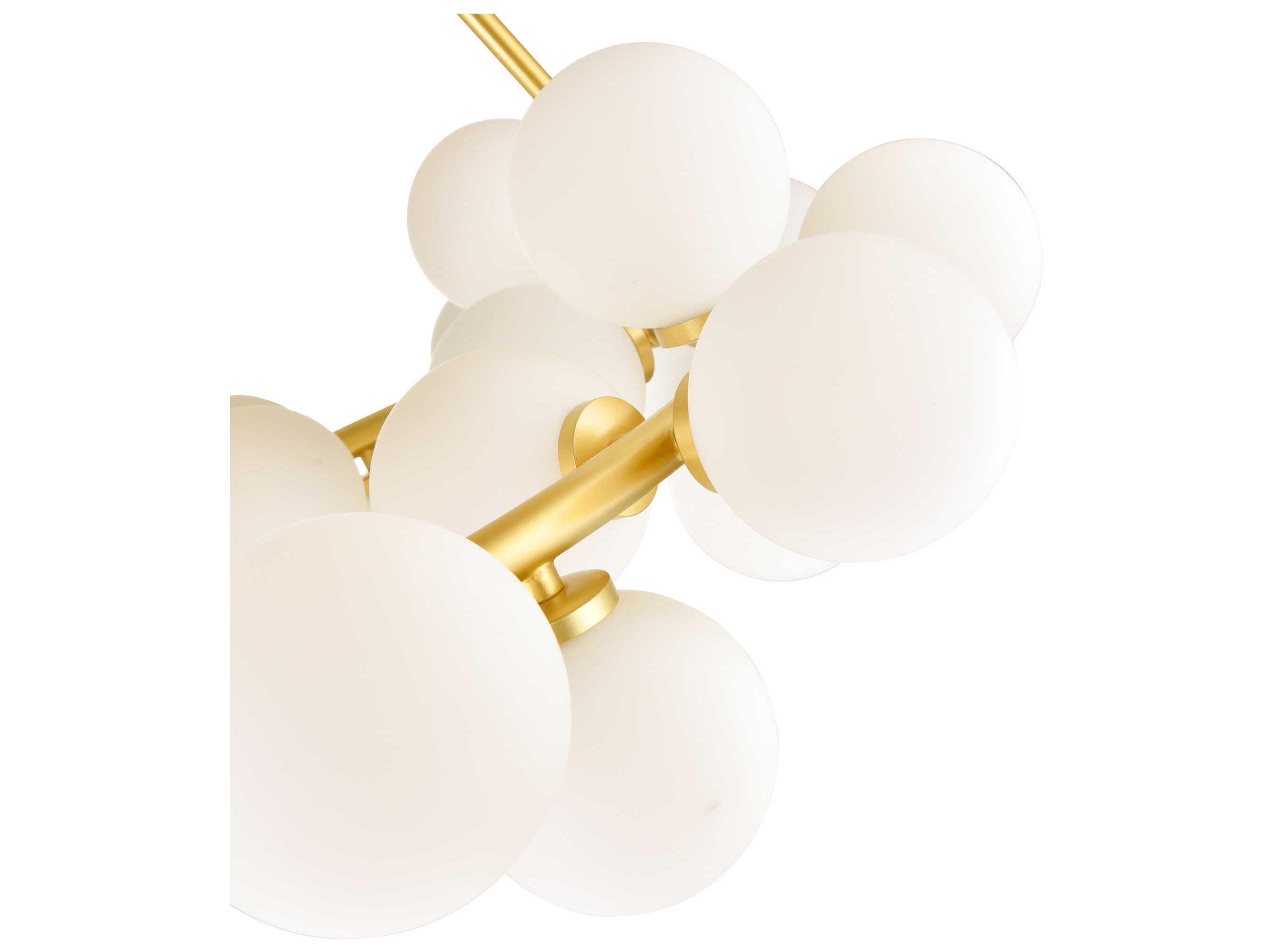 CWI Lighting Arya 70-Light Satin Gold Globe Chandelier