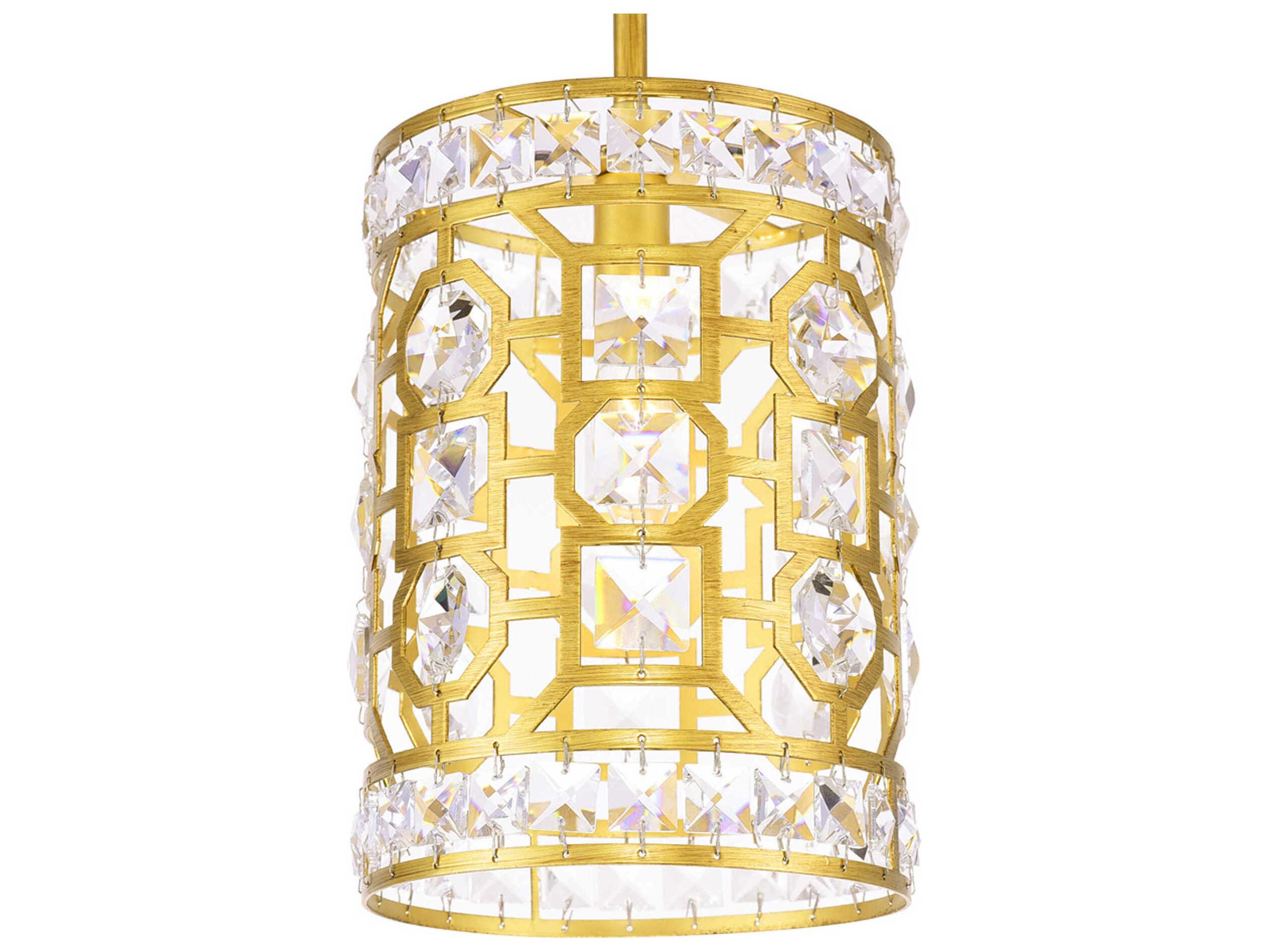 CWI Lighting Belinda 1-Light Champagne Gold Cylinder Mini Pendant