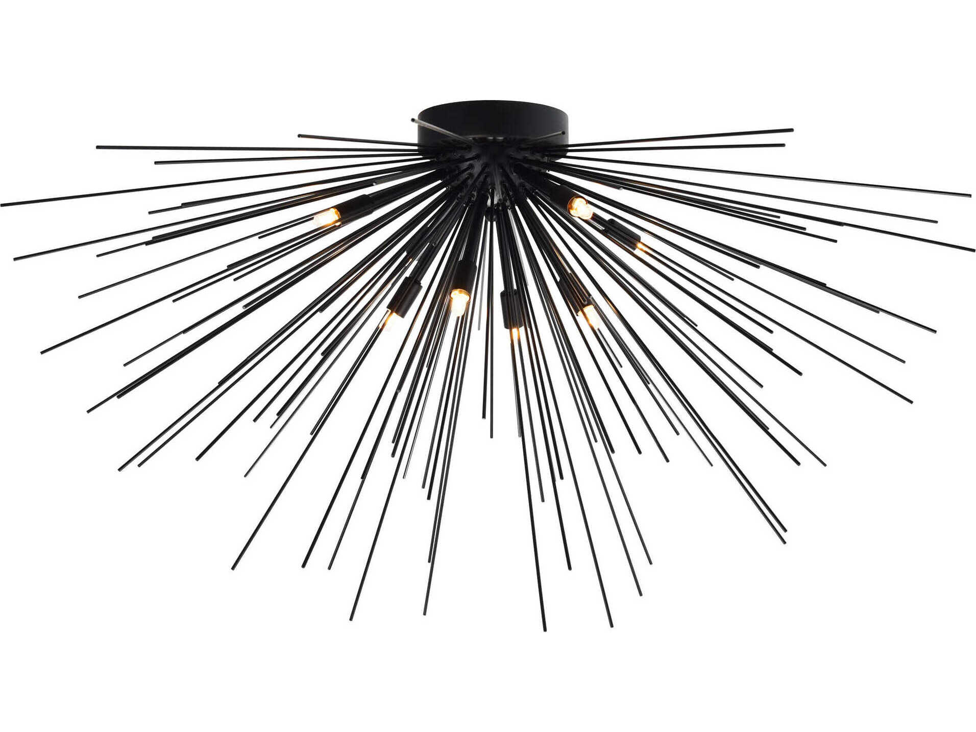CWI Lighting Savannah 8-Light Black Sputnik Flush Mount