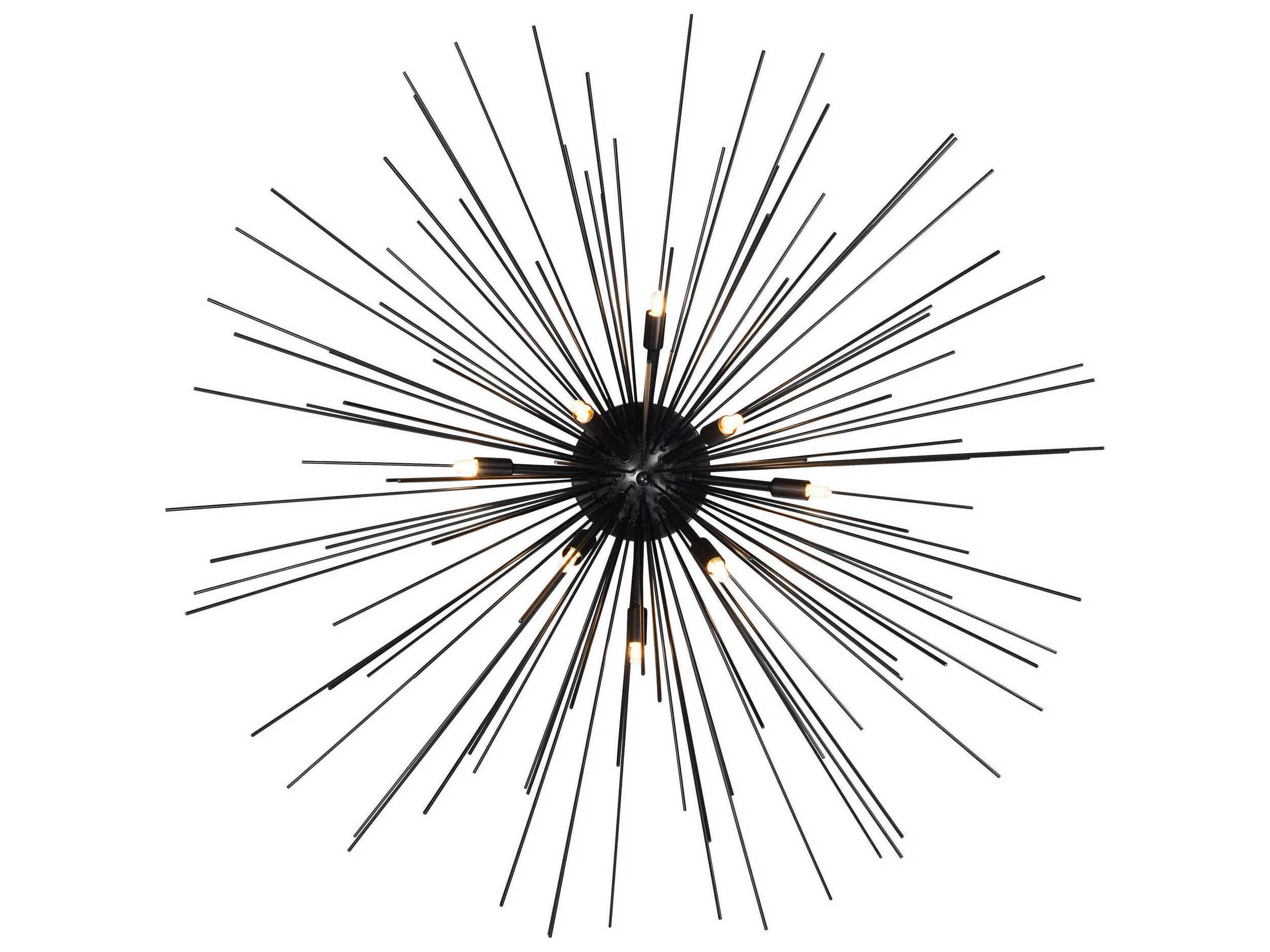 CWI Lighting Savannah 8-Light Black Sputnik Flush Mount